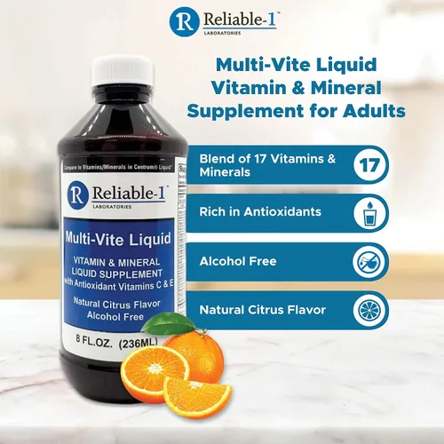 Miniatura 2 de Reliable-1 Laboratories Multi-Vite Multivitamínico líquido para adultos Vitaminas líquidas Suplemento antioxidante para inmunidad, metabolismo