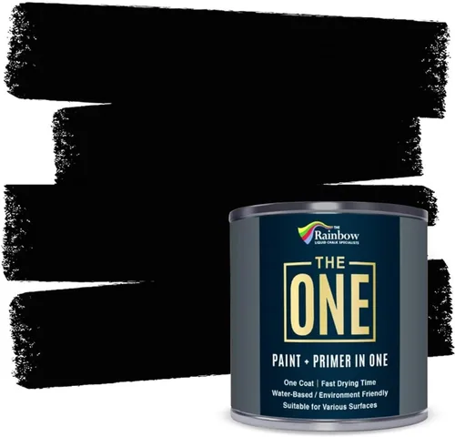 Miniatura 40 de THE ONE Pintura e imprimación todo en uno, negro mate, 8.5 onzas líquidas/250ml, fórmula de 1 capa, decoración fácil de interiores y exteriores
