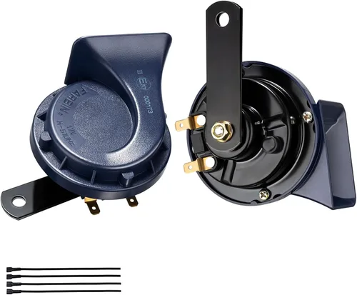 Miniatura 13 de Bocina de coche 4 unidades de 12 V impermeable bocina automática utilizada para camiones trenes, kit de bocinas de caracol eléctrico universal