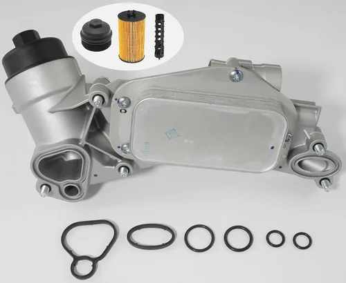 Miniatura 10 de Conjunto adaptador de carcasa del filtro del enfriador de aceite del motor con junta, inserto de filtro, tapa de aluminio compatible con Turbo 1.4L