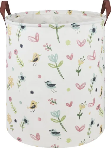 Miniatura 14 de CLOCOR Cesta de lavandería para niños, contenedor de almacenamiento de tela plegable, cesta de guardería para niños, cubo de juguetes para niños