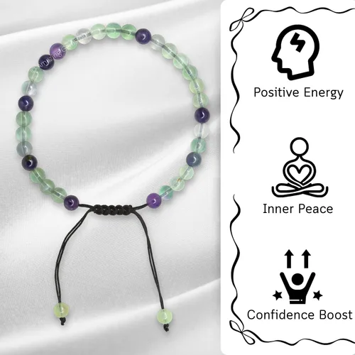Miniatura 216 de Amazing Gemstone Crystal Anklet Ankle Bracelets for Women - Waterproof Beaded Healing Crystal Anklets, Plus Size Chakra Gemstone Bead Anklet