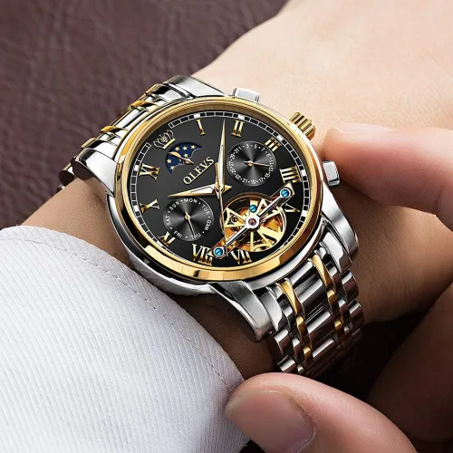 Miniatura 36 de OLEVS Relojes automáticos para hombre, esqueleto mecánico, de lujo, a la moda, reloj de pulsera luminoso impermeable