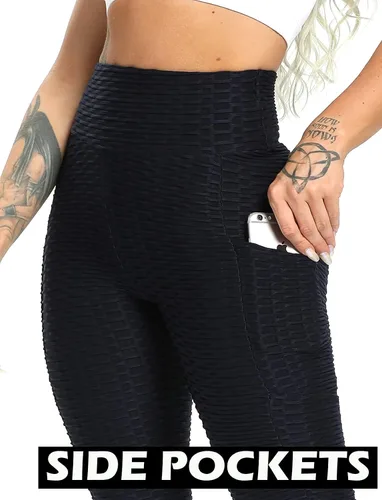 Miniatura 126 de SEASUM - Pantalones de yoga de cintura alta para mujer, con control de abdomen y realce de glúteos, leggings favorecedores para entrenar y correr