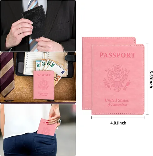 Miniatura 3 de BULFULL Soporte para pasaporte, bolsa de viaje para el cuello, bolsa de viaje con bloqueo RFID, cartera de cuello de viaje de múltiples vías