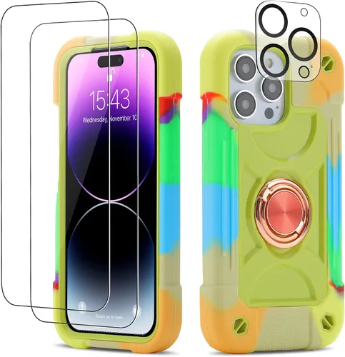 Miniatura 51 de Funda para iPhone Se3/iPhone Se2, iPhone 6/6S, iPhone 7/iPhone 8 de 4.7 pulgadas con soporte de anillo, con 2 protectores de pantalla resistentes