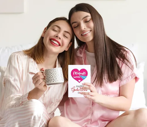 Miniatura 2 de D4DREAM Tarjetas de feliz día de Galentines para sus amigos antes de Bellends Galentines Day Tarjeta de regalo para amigos, mejor amiga, tarjeta