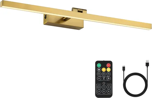 Miniatura 10 de Joosenhouse Luz para Cuadros Inalámbrica Operada por Batería Luz de Galería con Control Remoto Luces de Pared Recargables Negras 15.35" Regulable