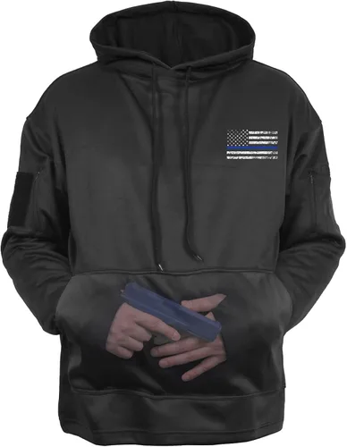 Miniatura 2 de Rothco Sudadera con capucha de transporte oculta de línea azul delgada, Negro