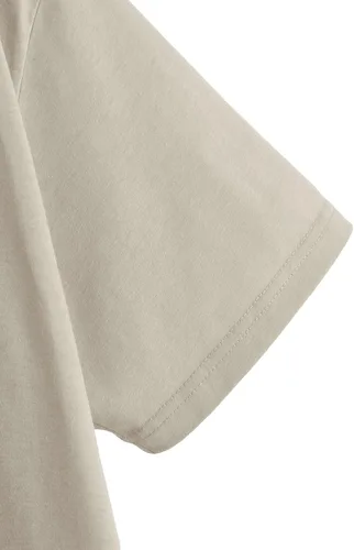 Miniatura 4 de SOLY HUX Camiseta de manga corta con estampado de letras gráficas para mujer, Seta Beige