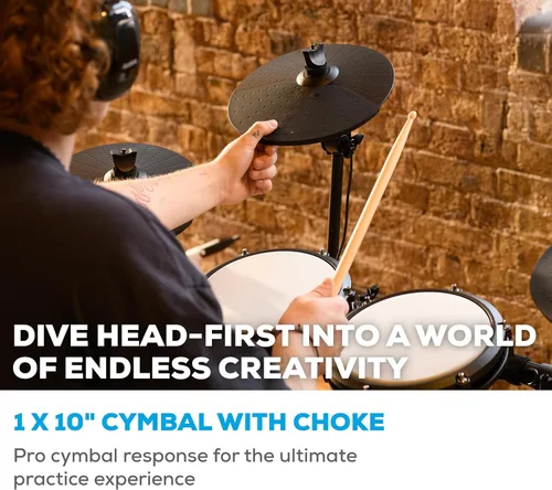 Miniatura 4 de Alesis Drums Nitro Max Expansion Pack - Expansión de batería eléctrica para kit Nitro Max con pad de tom de malla, platillo de 10" con choke