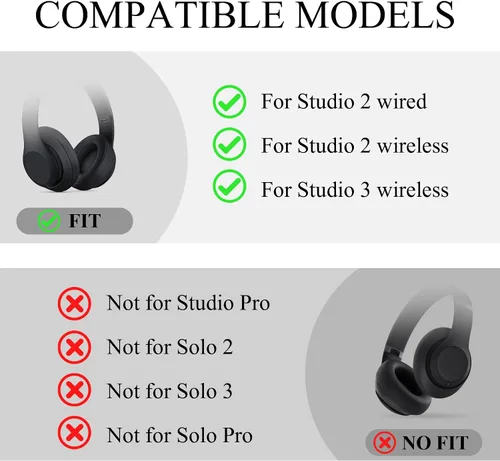 Miniatura 2 de Studio 3 - Diadema de repuesto para diadema de repuesto para la cabeza, accesorios de reparación compatible con Studio 3.0 A1914 Wireless Studio 2.0