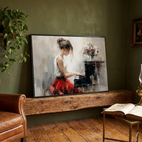 Miniatura 44 de LuxeWood Arte de Pared Musical en Lienzo - Impresiones Temáticas Musicales Medianas y Grandes para Sala de Estar, Oficina, Estudio, Airbnb