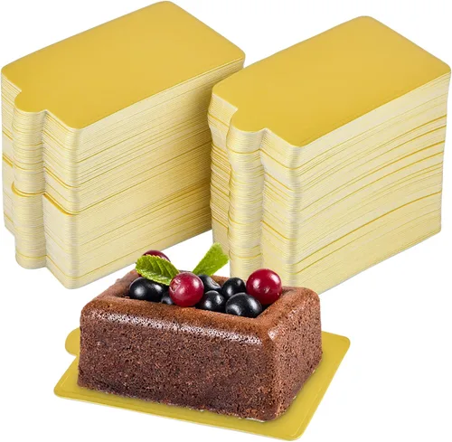 Miniatura 10 de 200 piezas de cartón dorado redondo, base de magdalena de mousse de 3.5 pulgadas, tablero de papel de postre para pasteles, platos de postre, base