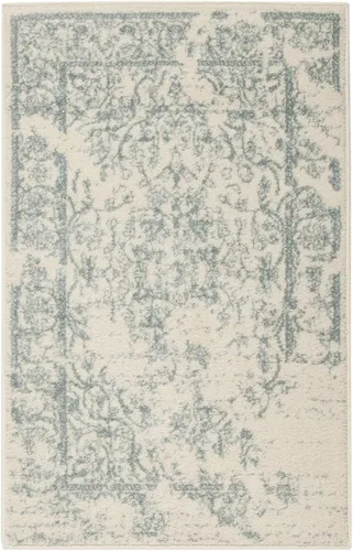 Miniatura 32 de SAFAVIEH Colección Adirondack Alfombra de Área - 4' Redonda, Marfil y Plata, Diseño Oriental Envejecido, No Desprende Pelusa y de Fácil Cuidado