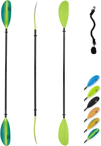 Miniatura 18 de OCEANBROAD - Remo de kayak de 86 pulgadas/218 cm, 90.5 pulgadas/230 cm, 95 pulgadas/241 cm, remo de aleación para kayak, bote y canoa con correa