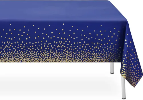 Miniatura 22 de Paquete de 6 manteles de plástico desechables azules y blancos a cuadros, manteles de plástico azules para fiestas, 54 x 108 pulgadas impermeables