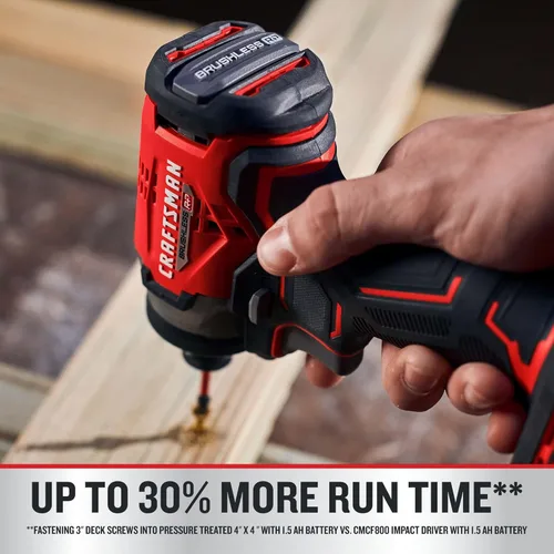Miniatura 8 de CRAFTSMAN Destornillador de impacto inalámbrico V20, 1/4 de pulgada, batería y cargador incluidos (CMCF813C2)