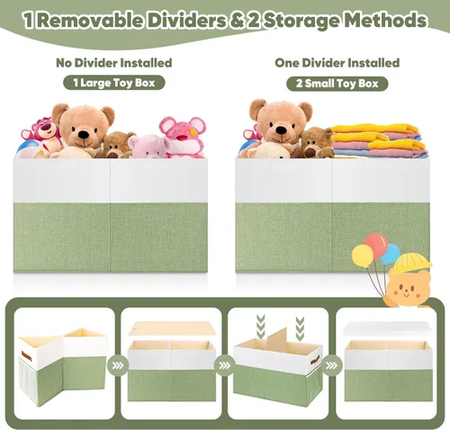 Miniatura 6 de Caja grande de almacenamiento de juguetes, plegable, resistente, con malla, 25 x 13 x 16 pulgadas, organizador de almacenamiento de juguetes