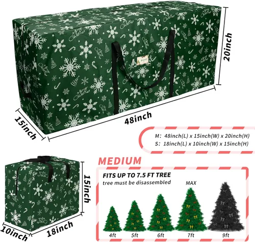 Miniatura 2 de RICHIE Bolsa de almacenamiento para árbol de Navidad de 7.5 pies (juego de 3 piezas), bolsa Oxford 600D para árbol de Navidad a prueba de desgarros