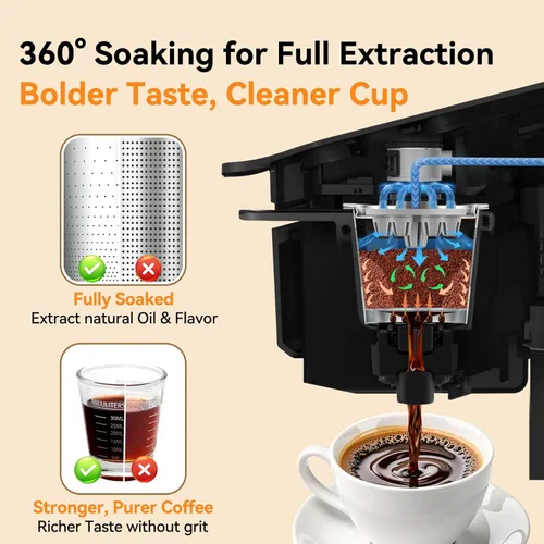 Miniatura 3 de CAPMESSO Tazas K reutilizables para Keurig: 4 cápsulas de café de acero inoxidable Filtros de café de metal de 5 agujeros para Keurig K Supreme/K