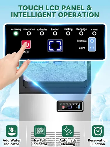Miniatura 3 de Máquina comercial para hacer hielo en pepitas con contenedor de almacenamiento de 12 libras, 70 libras/24 horas de acero inoxidable debajo