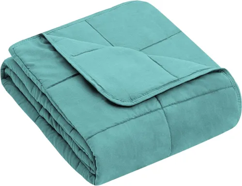 Miniatura 77 de yescool - Manta con peso, 7 libras, fresca, transpirable, con cuentas de cristal prémium, lavable a máquina, para dormir, 60-90 libras, 41 x 60 Gris