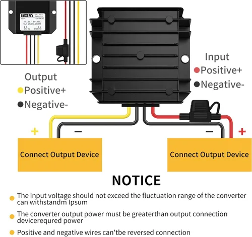 Miniatura 7 de Convertidor elevador de 12 V a 24 V CC, transformador de voltaje 15A 360 W convertidor con fusible transformador impermeable de 12 V para carrito