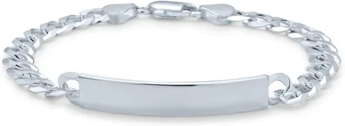 Miniatura 3 de Bling Jewelry Personalize Bar Name Plated identification ID Bracelet For Men with Mariner, Curb, Figaro, Link Chain .925 Sterling Silver Made In