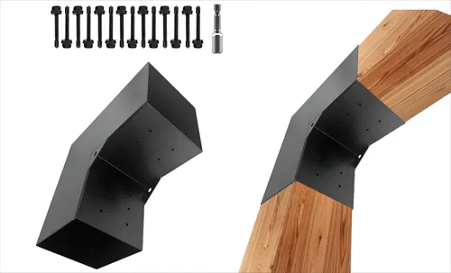 Kits de soporte para pérgola DIY, soportes de esquina en forma de L de 2 vías para madera de 6 x 6 pulgadas (real: 5.5 x 5.5 pulgadas) para pérgola
