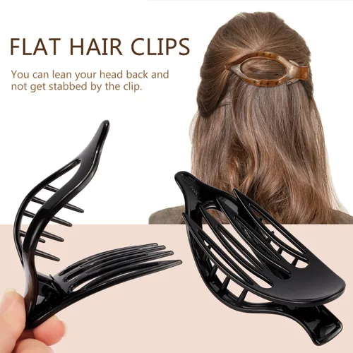 Miniatura 5 de ATODEN Pinzas planas para el cabello, 3 piezas, French Concord - Pinzas de mandíbula neutras grandes para cabello fino/grueso, blanco, marrón, negro