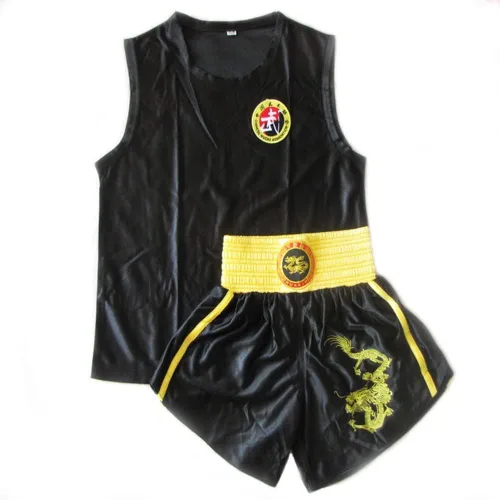 Miniatura 7 de Conjunto de uniforme de boxeo, pantalones cortos, ropa de boxeo en estilo chino para combate de arena