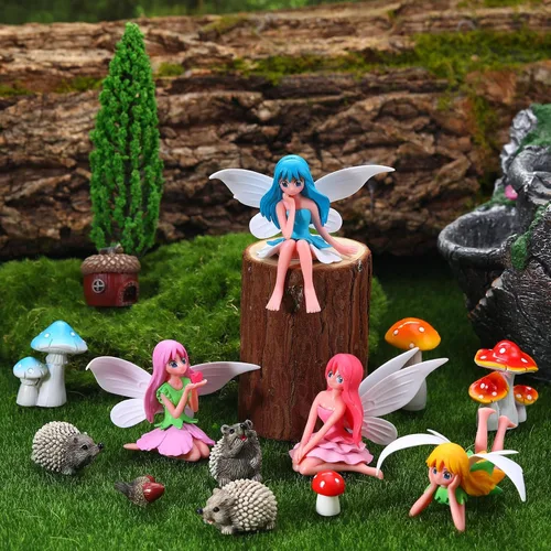 Miniatura 5 de 20 accesorios de jardín de hadas, adornos de jardín en miniatura, decoración de paisaje, mini figuras de hadas, juego de plantas de animales