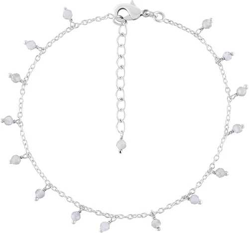 Miniatura 72 de Yanara Tobilleras de piedras preciosas para mujer, piedra natal natural, chapada en plata, joyería hecha a mano en 8.5 + 1.5 pulgadas, cristales