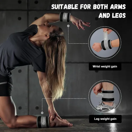 Miniatura 4 de NEALFIT Pesas de tobillo para hombres, mujeres y niños, pesas para piernas, brazos y muñecas con correa ajustable para correr, gimnasia, aeróbica
