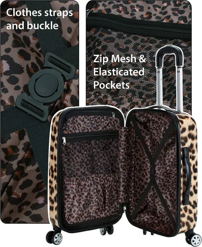 Miniatura 11 de Rockland - Equipaje Safari con carcasa rígida y ruedas, Leopard), F196-LEOPARD
