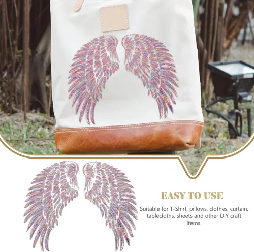Miniatura 3 de 2pcs Sequin Wing Appliques Embroidered Angel Wing Sewing Patches Clothing Decor Accessories for DIY Garment Craft Embellishment