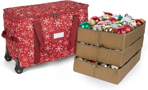 Miniatura 13 de Covermates Keepsakes Bolsa de almacenamiento ajustable para adornos, poliéster resistente, separadores acolchados y bandejas FlexGrid, organizador