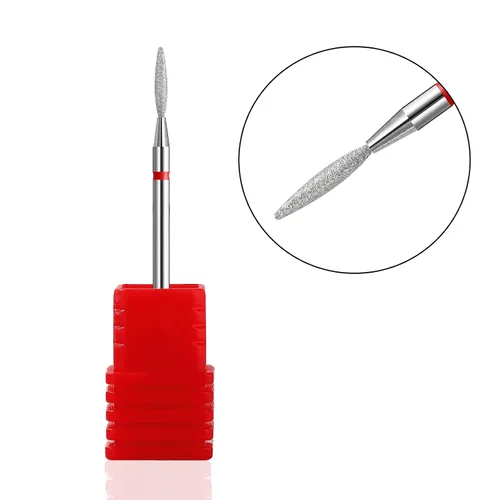 Miniatura 2 de Broca de uñas de carburo de diamante cono broca de limpieza de cutículas Herramienta de archivo de manicura de repuesto para arte de uñas eléctrico