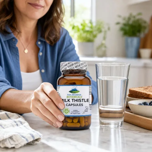 Miniatura 4 de Pure Mountain Botanicals Suplemento de cardo mariano – 90 cápsulas veganas kosher – Cardo mariano orgánico y 80% extracto de silimarina – 450 mg