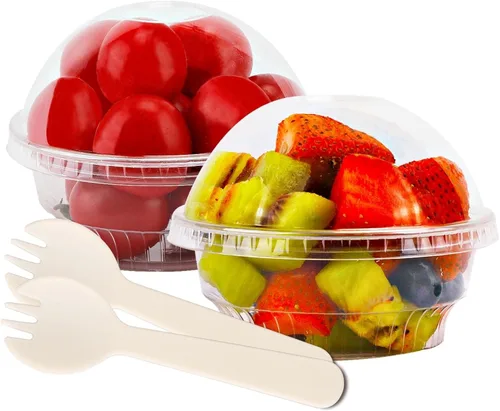 Miniatura 10 de Tazas de postre de plástico transparente con tapa, 30 juegos de cuencos desechables para helado, parfait, pudín de plátano, gelatina y postres