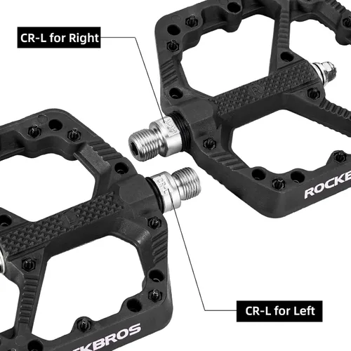 Miniatura 6 de ROCKBROS Pedales de bicicleta de montaña Pedales planos MTB Pedales de plataforma de bicicleta de fibra de nailon para bicicletas de montaña