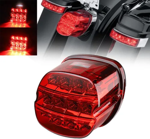 Miniatura 5 de Luz trasera LED roja parpadeante para motocicleta, mejora de luces traseras HD para Harley Dyna Road King Electra Glide Street Bob Touring, piezas