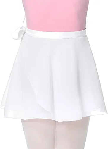 Miniatura 2 de Zando Faldas cruzadas de ballet para niños, ropa de baile fluida, falda de gasa para adolescentes, falda transparente para niñas y mujeres