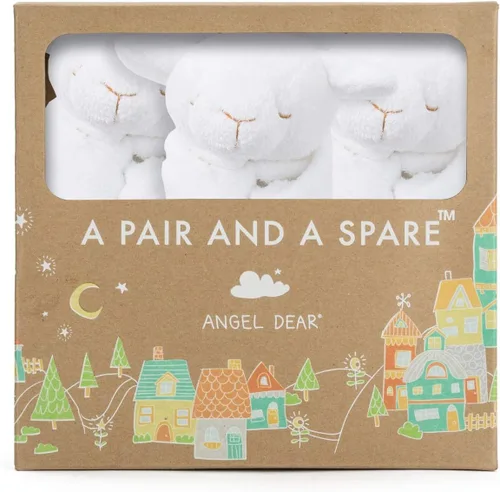 Angel Dear Pair and a Spare - Juego de manta de 3 piezas, color blanco cordero por Angel Dear