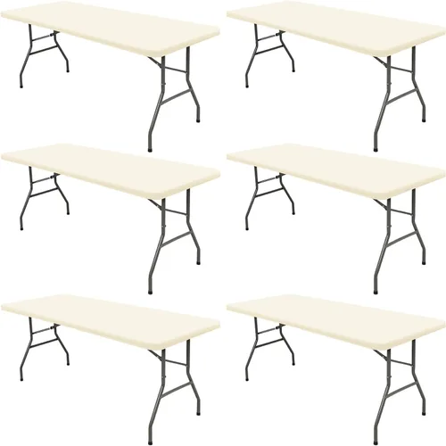 Miniatura 47 de Pack de 6 manteles de picnic elásticos ajustados para mesas rectangulares de 6 pies, impermeables, lavables, de spandex para patio, plegables