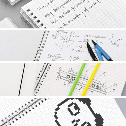 Miniatura 2 de SHININGSOUL - Cuaderno de espiral de papel cuadriculado de 8.5 x 11 pulgadas, cuaderno de papel cuadriculado A4 grueso de 110 GSM, cuaderno de tapa