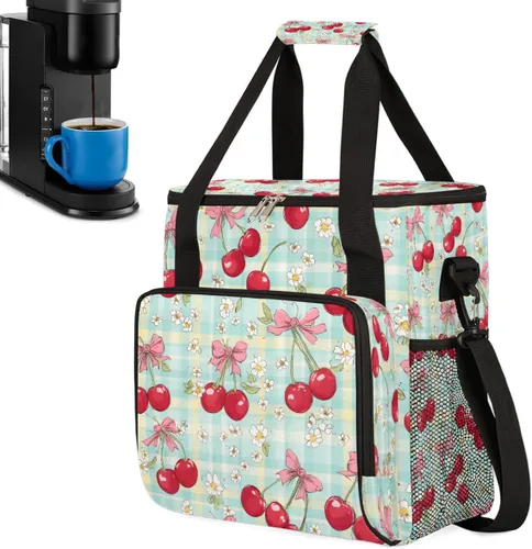 Miniatura 39 de Turquesa comienza tu día con la bolsa de transporte para cafetera, bolsa de almacenamiento de viaje para cafetera, bolsa de almacenamiento de viaje