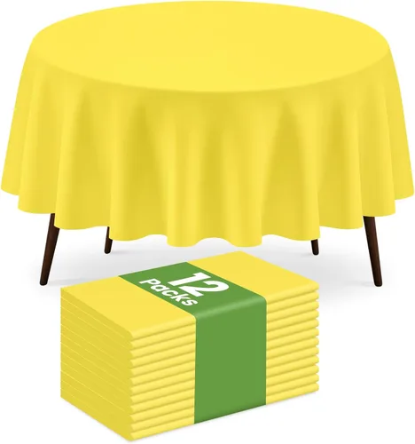 Miniatura 70 de Paquete de 2 manteles redondos desechables color aguamarina, manteles de plástico aguamarina desechables para fiestas, 84 x 84 pulgadas, mantel