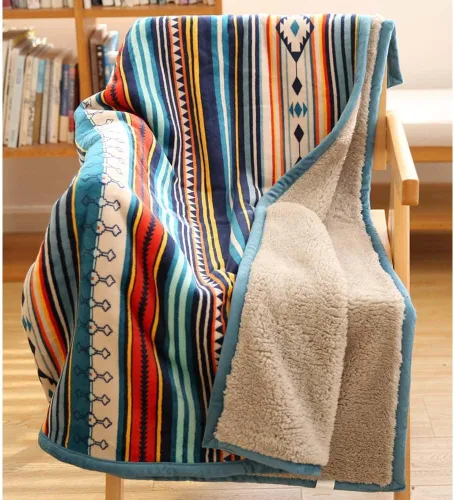 Miniatura 2 de COTTEBED Manta de franela Sherpa estilo bohemio, para todas las estaciones, ligeras, súper suaves, acogedoras, cómodas, esponjosas, mullidas